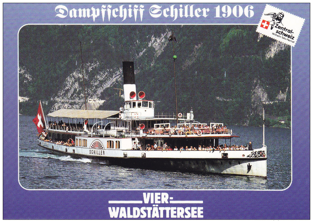 Ak Vierwaldstättersee, Dampfschiff Schiller 1906 - Ferries