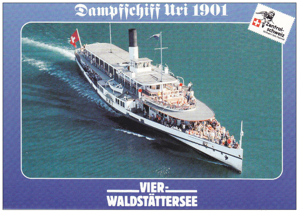 Ak Vierwaldstättersee, Dampfschiff Uri 1901 - Transbordadores