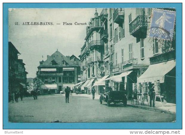 CPSM 21 - Commerces Marchands Cartes Postales Place Carnot AIX-LES-BAINS 73 - Aix Les Bains