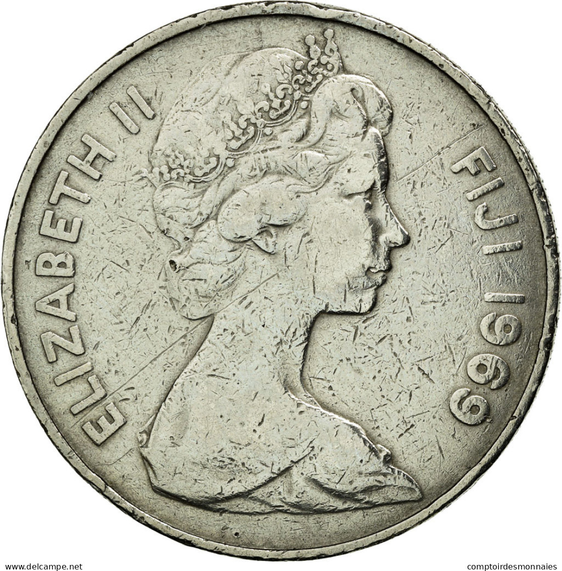 Monnaie, Fiji, Elizabeth II, 20 Cents, 1969, TTB, Copper-nickel, KM:31 - Fiji