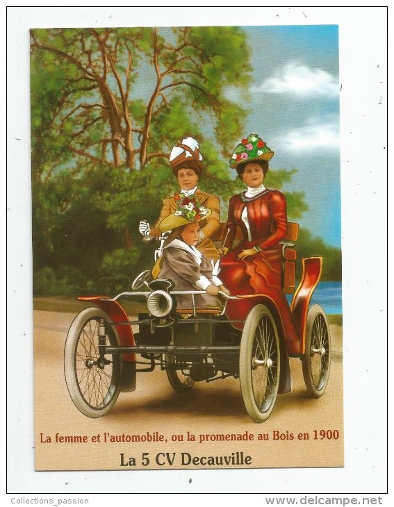 Cp , Collection LES ANCÊTRES DE L'AUTOMOBILE , Vierge  , La 5 CV DECAUVILLE - Turismo