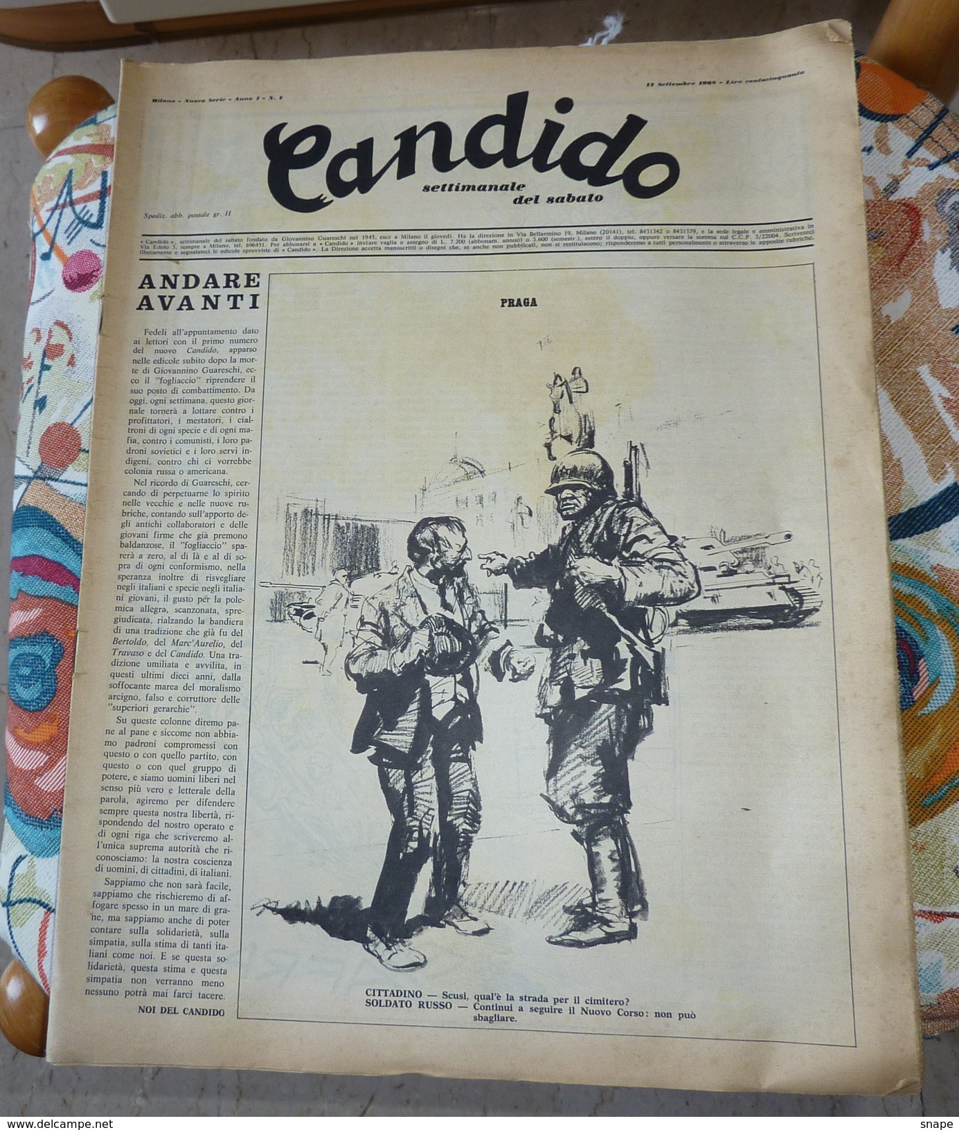 Candido Nuova Serie Satira Guareschi Del 12 Settembre 1968 Rivista - Autres & Non Classés