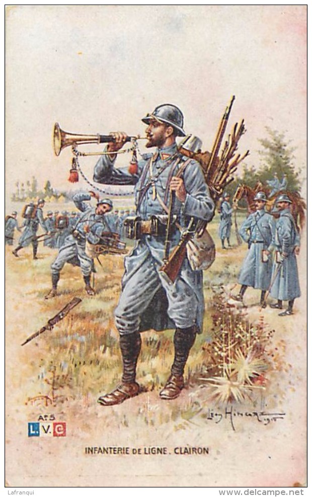Guerre 1914-18 -ref K832- Illustrateur Leon Hingre -regiments -infanterie De Ligne -clairon -lvc  - Carte Bon Etat - - Regiments