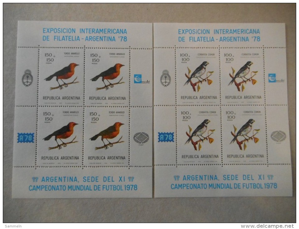 Y263 Argentinien Argentina Mnh 1347-1351 KB Birds Vögel - Blokken & Velletjes