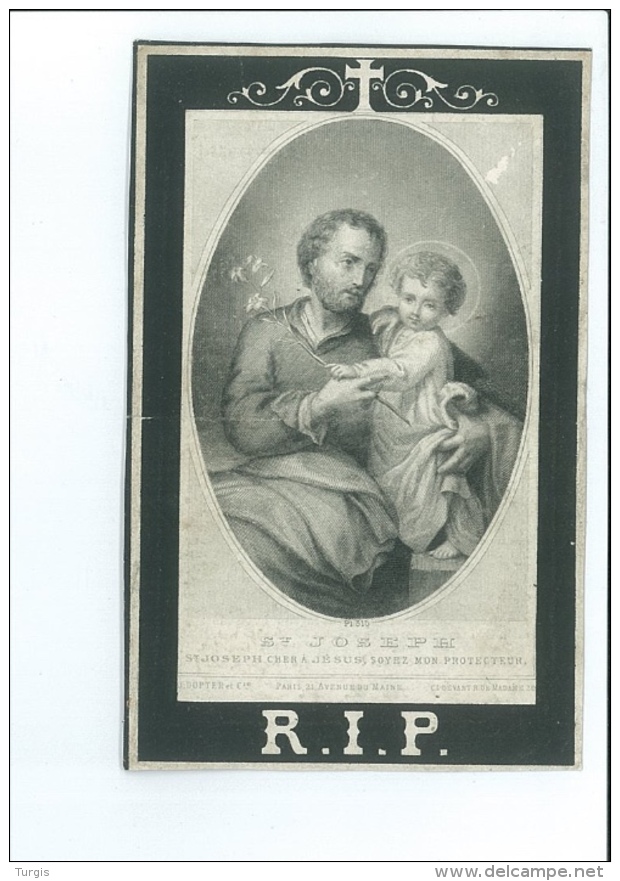 SAINT JOSEPH / JOANNES B J VANDENPEEREBOOM WED MARIA De LEPOUVE ° IEPER 1773 + 1873 KAMER KOOPHANDEL RIDDER LEOPOLD - Devotion Images
