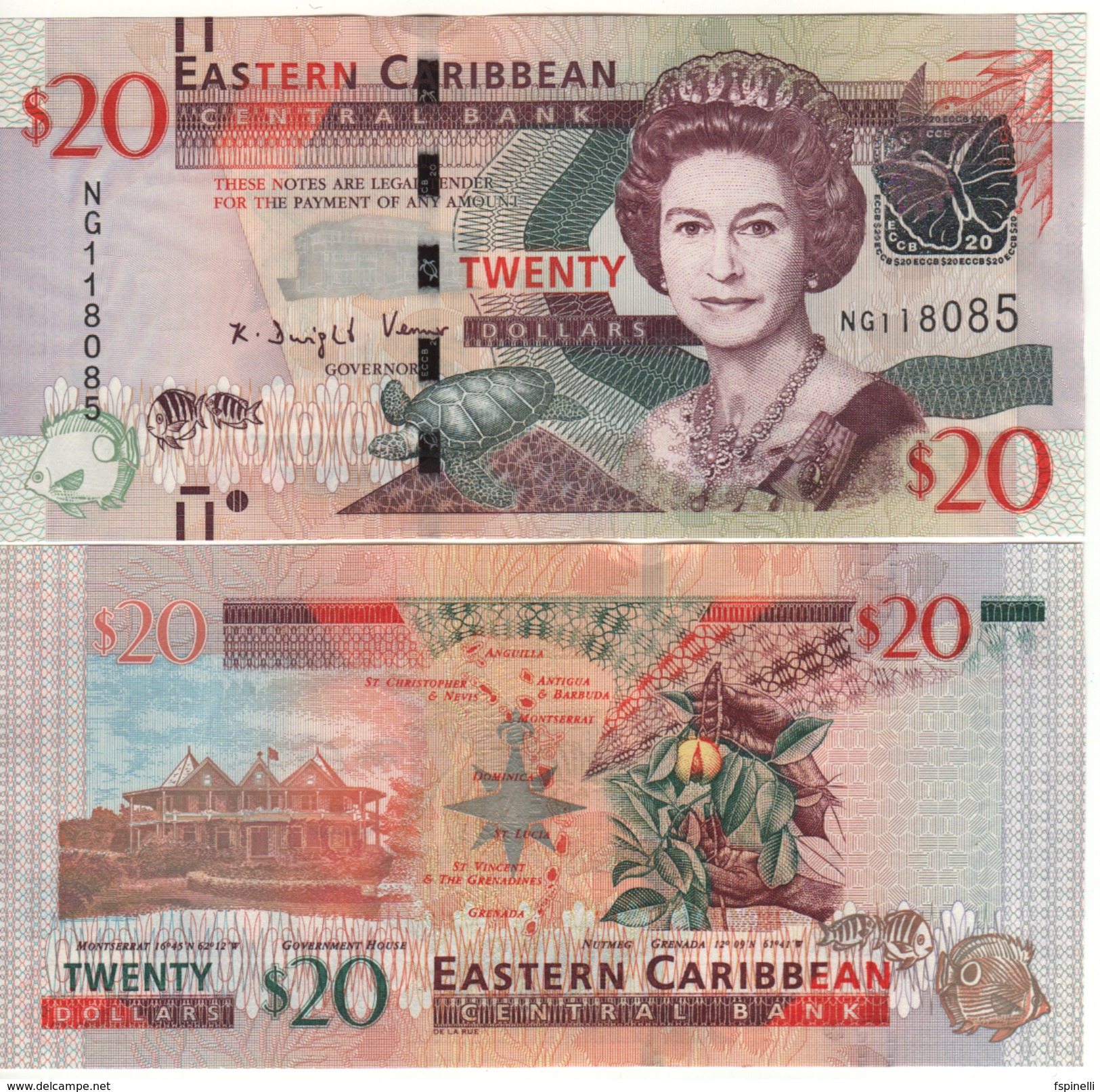 EAST CARIBBEAN. New   $ 20 Added Features  For Blinds. 2016.  UNC - Caraïbes Orientales