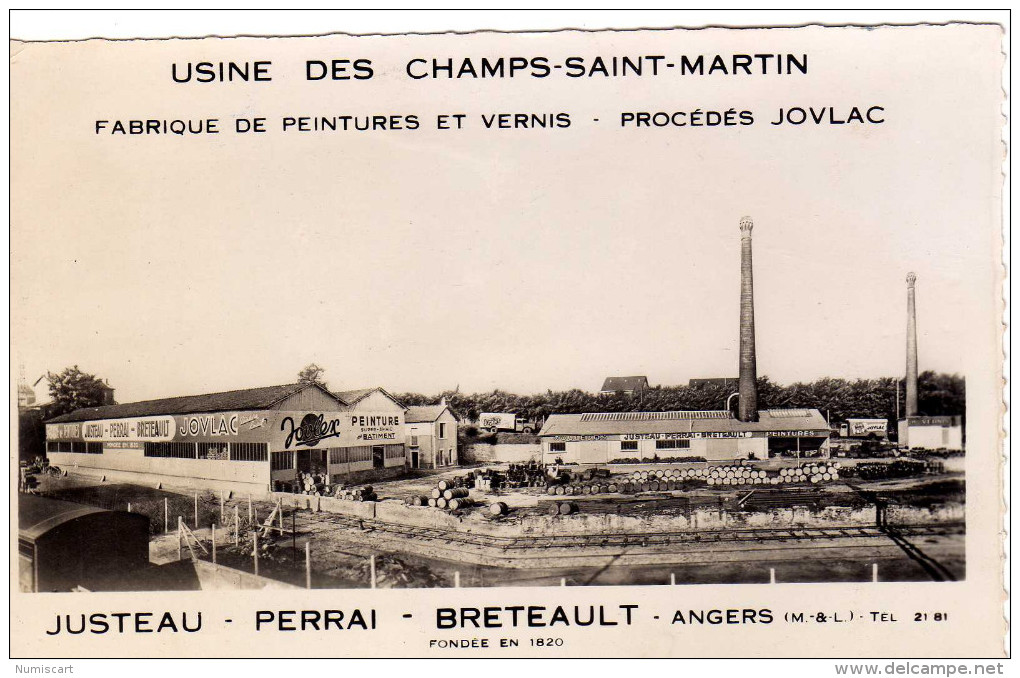 Angers ..l Usine Des Champs Saint Martin Procédés Jovlac Fabrique De Peintures Et Vernis Industrie Commerce - Angers