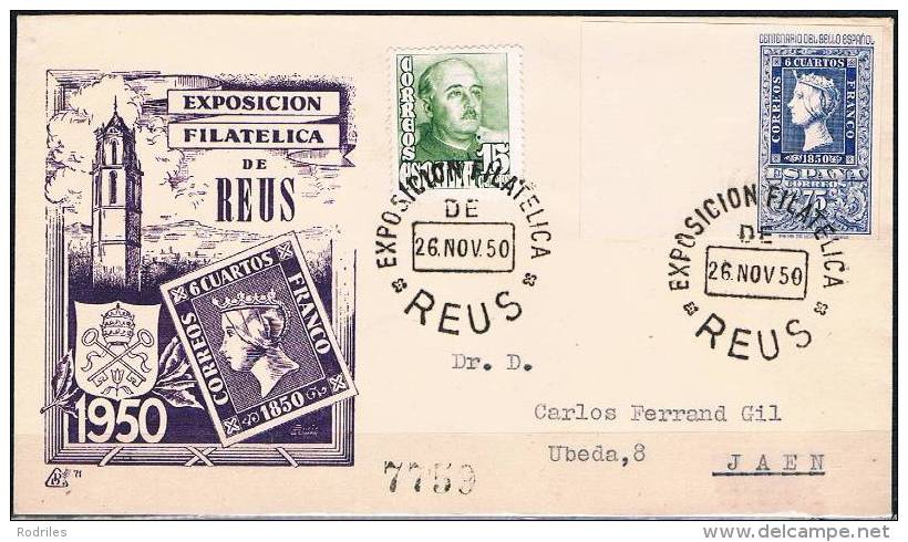 1950.- REUS (TARRAGONA) A JAÉN - Cartas & Documentos