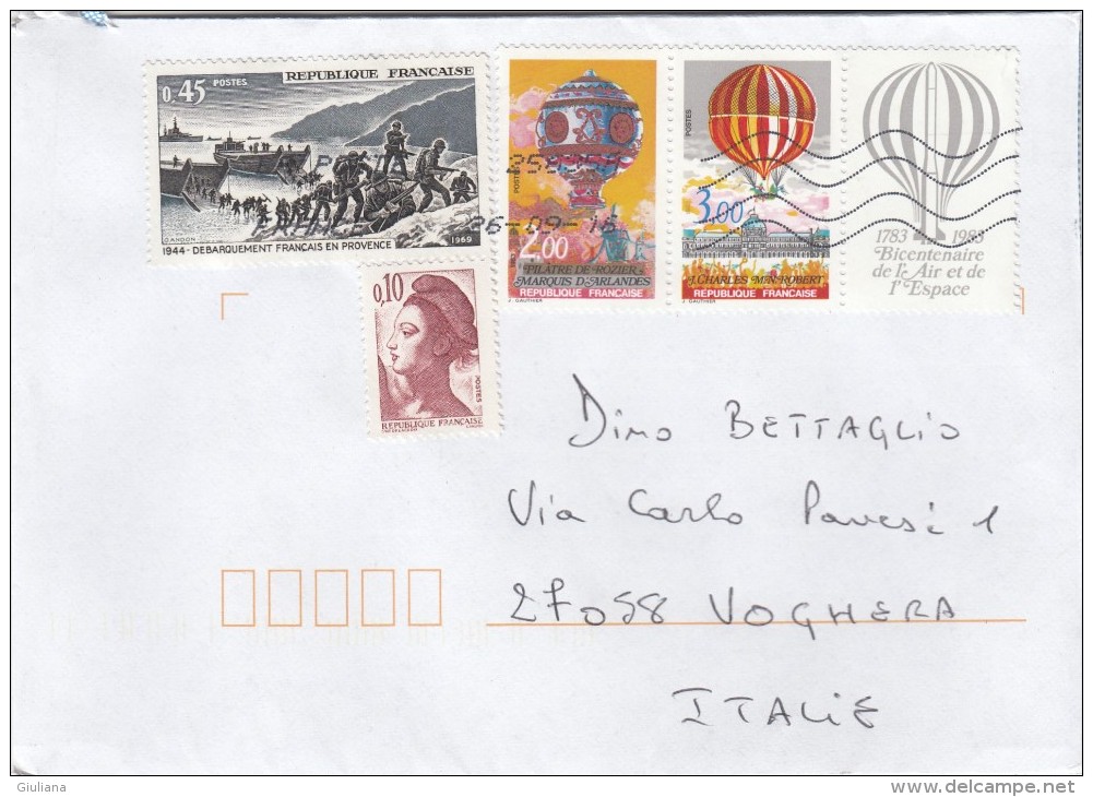 Francia 2016 - Busta X L'Italia Affrancata Con 5 Stamps - Covers & Documents