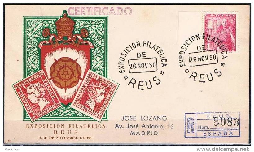 1950.- REUS (TARRAGONA) A MADRID - Cartas & Documentos