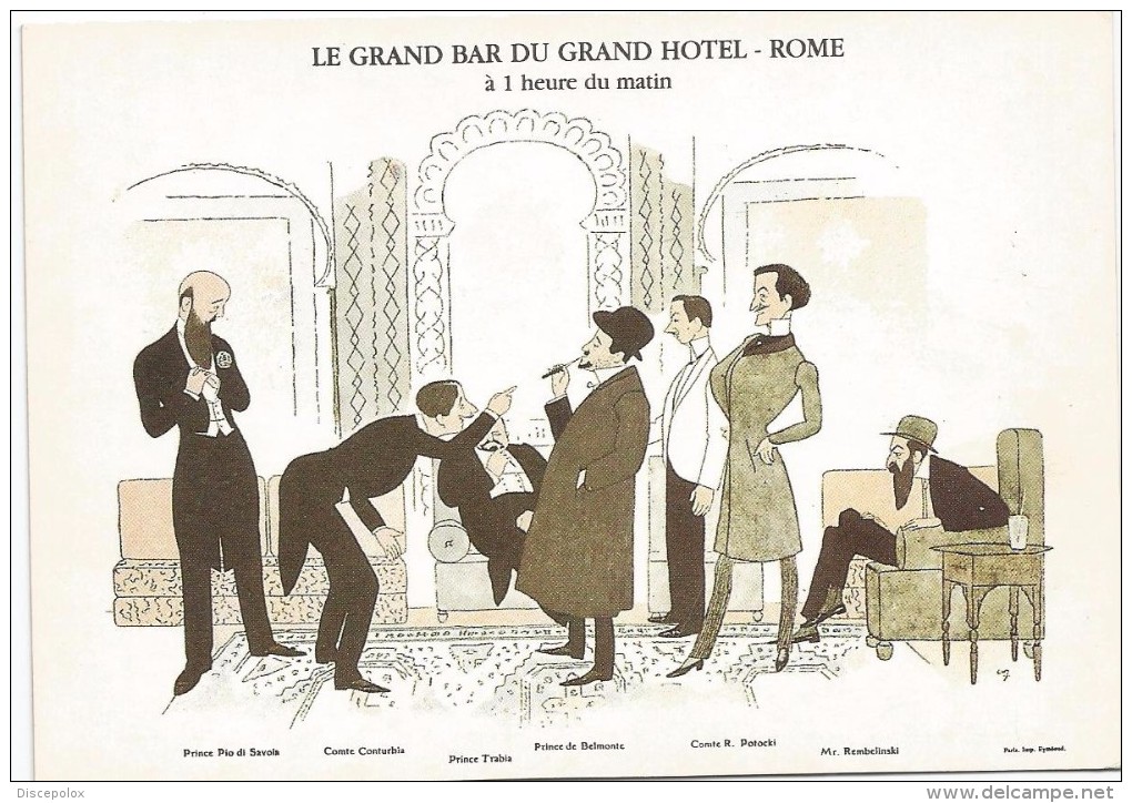 Y2364 Roma - Le Gran Hotel - Via V.E. Orlando - Illustrazione Illustration - Riproduzione / Non Viaggiata - Bares, Hoteles Y Restaurantes