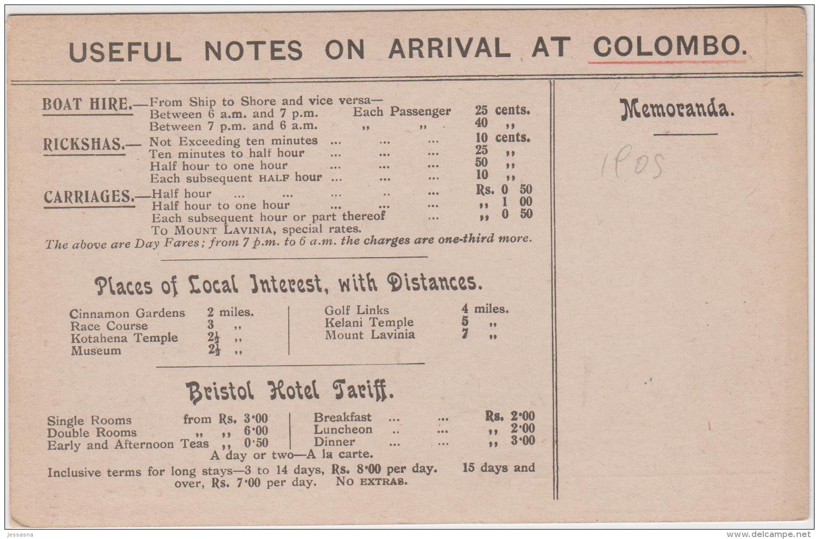 AK - COLOMBO - Bristol Hotel - Strassenszene Um 1900 - Sri Lanka (Ceylon)