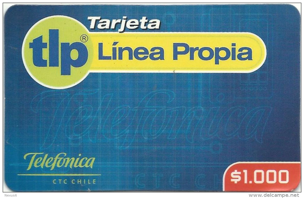 Chile - Telefonica - Tarjeta Linea Propia - 1.000CP$, GSM Refill, Exp. 30.09.2002, Used - Chile