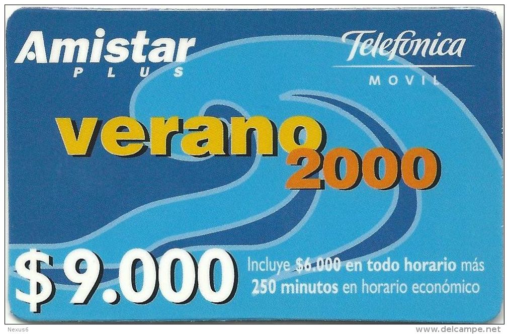 Chile - Telefonica Movil - Verano 2000 Amistar - 9.000CP$, GSM Refill, Exp. 29.02.2000, Used - Chile