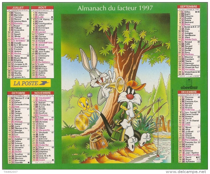 ALMANACH  DU  FACTEUR  1997   Meurthe Et Moselle.   TITI  /  RO MINET  /  BUNNY  /  ELMER - Petit Format : 1991-00