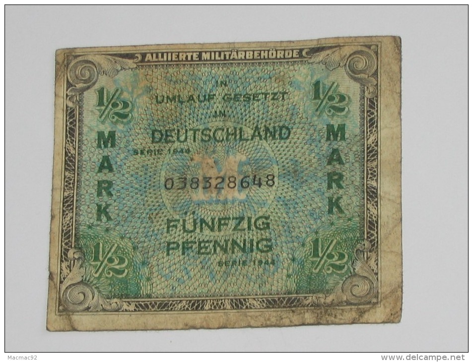 1/2 Mark Fünfzig Pfennig - Allied Occupation WWII - ALLEMAGNE - Série 1944  **** EN ACHAT IMMEDIAT **** - 1/2 Mark