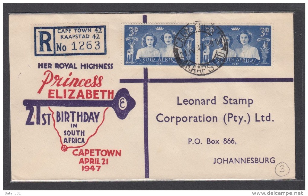 PRINCESS ELIZABETH 21ST BIRTHDAY IN SOUTH AFRICA,1947. - Lettres & Documents