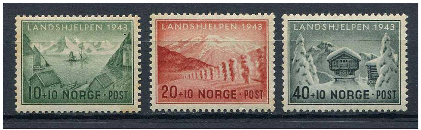 Norwegen - Norway 1943 | Mi. 292-294 ** MNH | Landeshilfe - Ungebraucht