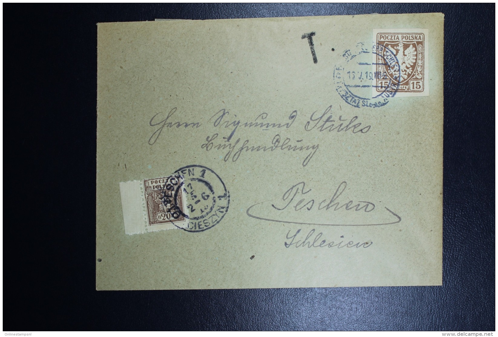 Poland: 1919 Cover To Cieszyn Teschen Austria Silesia Cancel In German + Polish Even Though Now Poland See Text - Briefe U. Dokumente