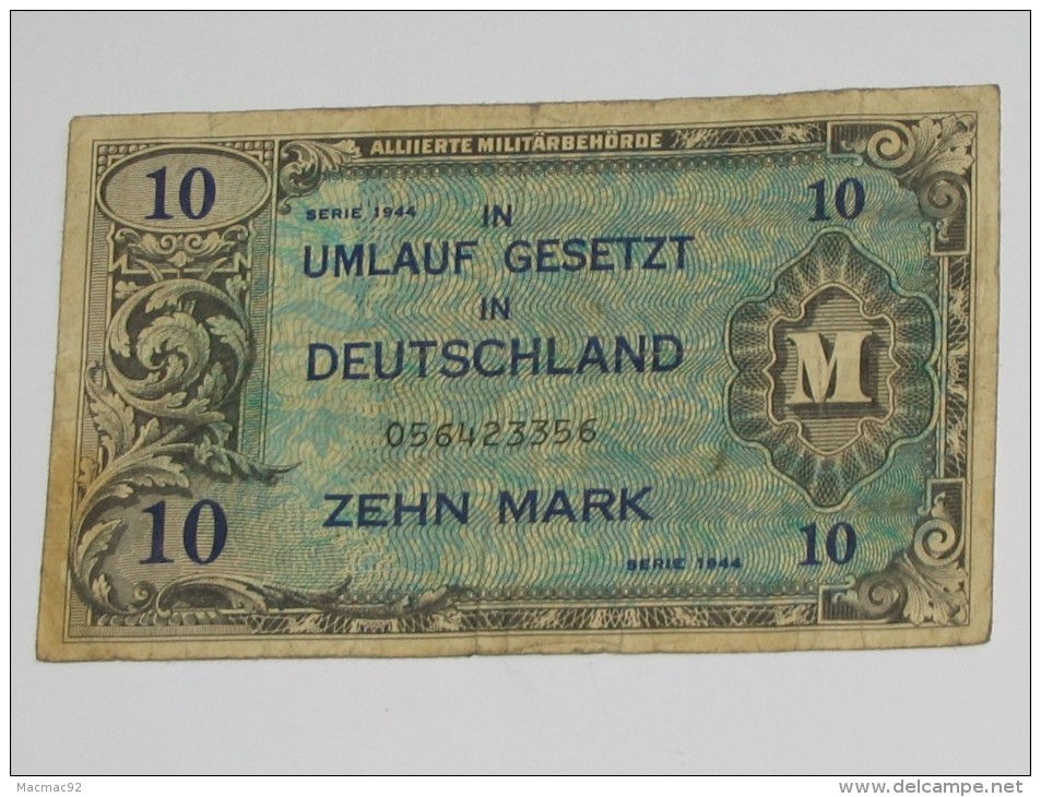 10 Zehn Mark In Umlauf Gesetzt In Deutschland- Allied Occupation WWII - ALLEMAGNE - Série 1944 *** EN ACHAT IMMEDIAT *** - 10 Mark