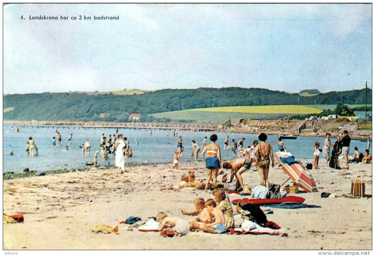 LANDSKRONA (Schweden) - Badestrand, Gel.1963?, Sondermarke - Schweden