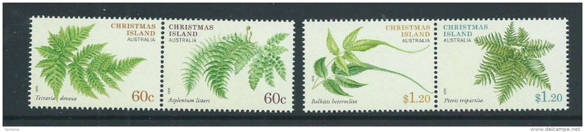 Christmas Island 2012 Fern Set Of 4 MNH - Christmas Island