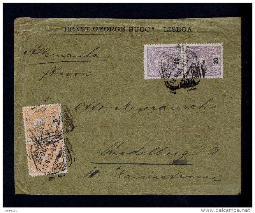 ERNST GEORGE SUCC.s Publicitary Cover Lisboa Cover Heidelberg Germany Portugal Gc2574 - Autres & Non Classés