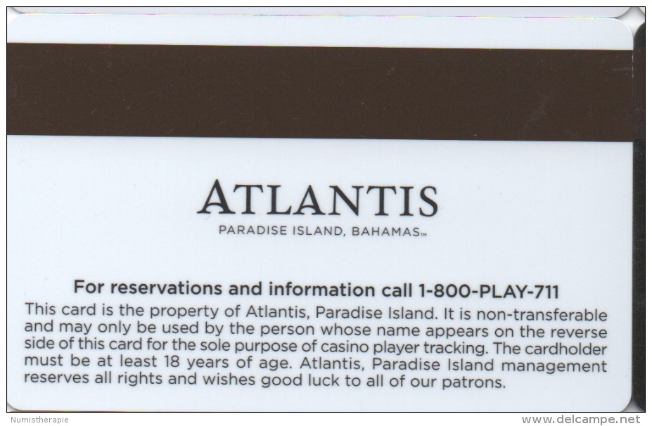 Atlantis Casino Player Card : Paradise Island Bahamas - Casino Cards