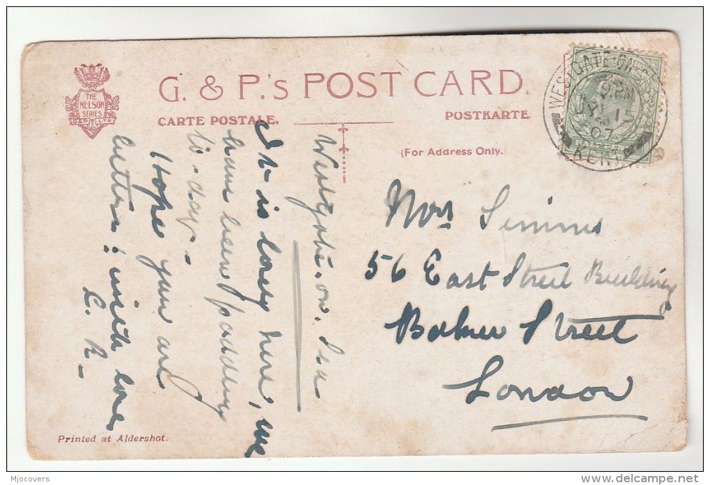 1907 GB Stamps COVER (postcard Humour) WESTGATE ON SEA Cds E7 Evii - Covers & Documents