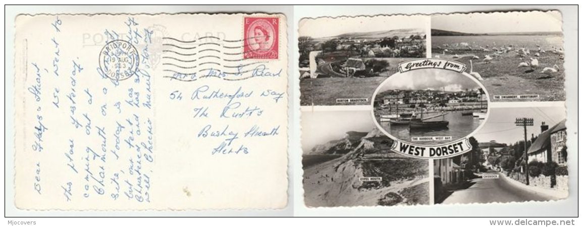 1963 Postcard Burton Bradstock, Chideok , GB Stamps Cover Bridport - Other & Unclassified