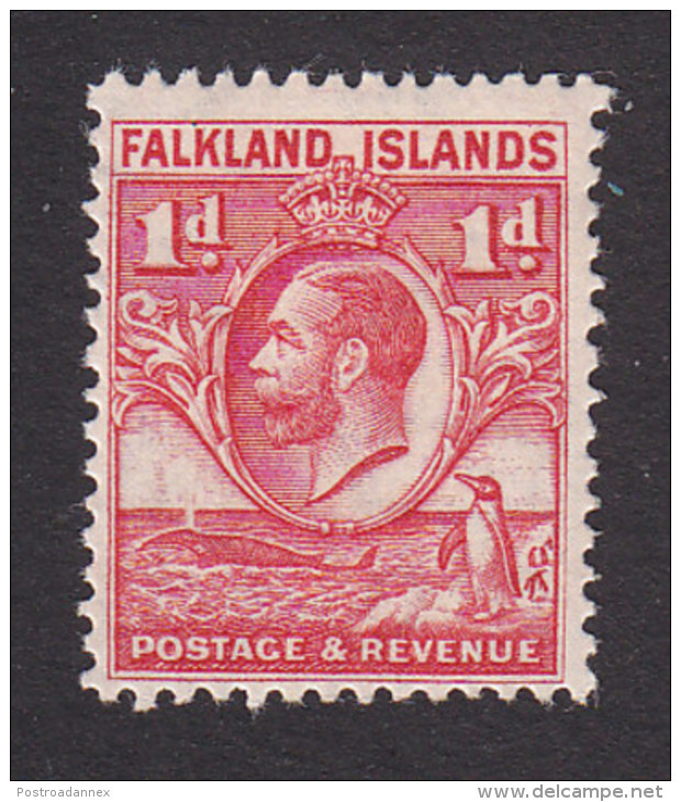 Falkland Islands, Scott #55, Mint Hinged, King George V, Issued 1929 - Falklandeilanden