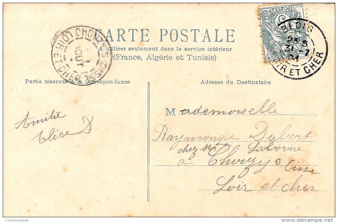 [DC3360] CPA - MAZZO DI FIORI NEL VASO - SFONDO ARGENTATO - Viaggiata 1904 - Old Postcard - Fiori