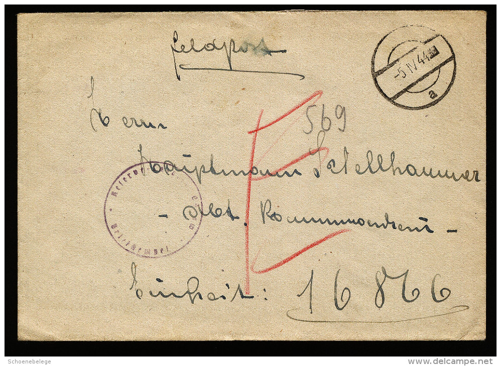 A4286) DR Feldpost Brief Von FP 16866 Mit Stummen Stempel 5.4.44 - Briefe U. Dokumente
