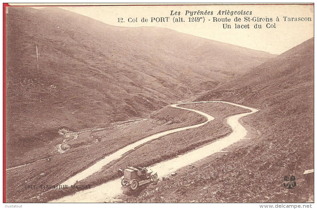 09 - Ariège - Col De Port - Route De St Girons à Tarascon - Lacet Du Col - Voiture - Autres & Non Classés