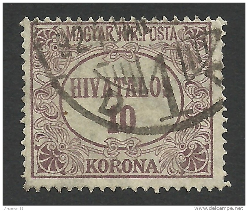 Hungary,  10 K. 1923, Sc # O10, Mi # 16, Used. - Officials