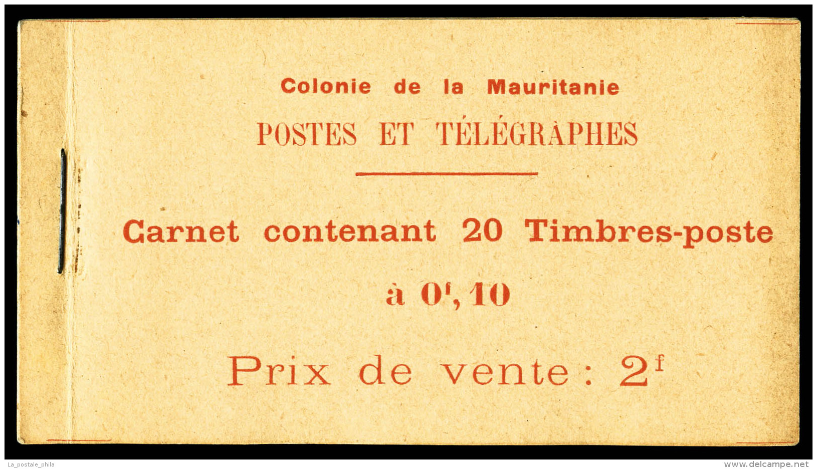 ** N°2, Mauritanie: 20 Timbres, 10c Rose Et Orange (N°21), Papier Couché, TB (certificat)  ... - Other & Unclassified