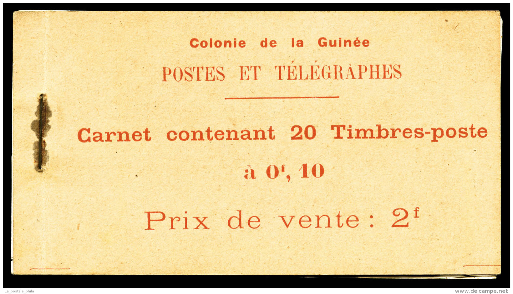 ** N°2, Guinée: 20 Timbres, 10c Rouge-orange Et Rouge (N°67) Sur Papier Couché, TB... - Sonstige & Ohne Zuordnung