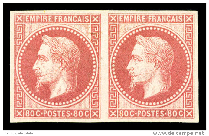 * N°10, 80c Rose En Paire Horizontale, Fraîcheur Postale. SUPERBE (certificat)   Qualité: *  ... - Napoleon III