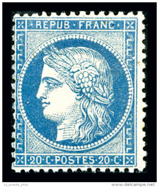 * N°37, 20c Bleu, TTB (certificat)   Qualité: *   Cote: 450 Euros - 1870 Siege Of Paris