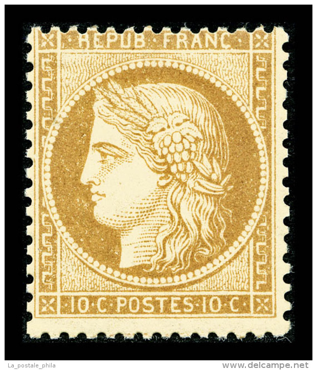 * N°36, 10c Bistre-jaune, Quasi **, Frais, TTB (certificat)   Qualité: *   Cote: 950 Euros - 1870 Siege Of Paris
