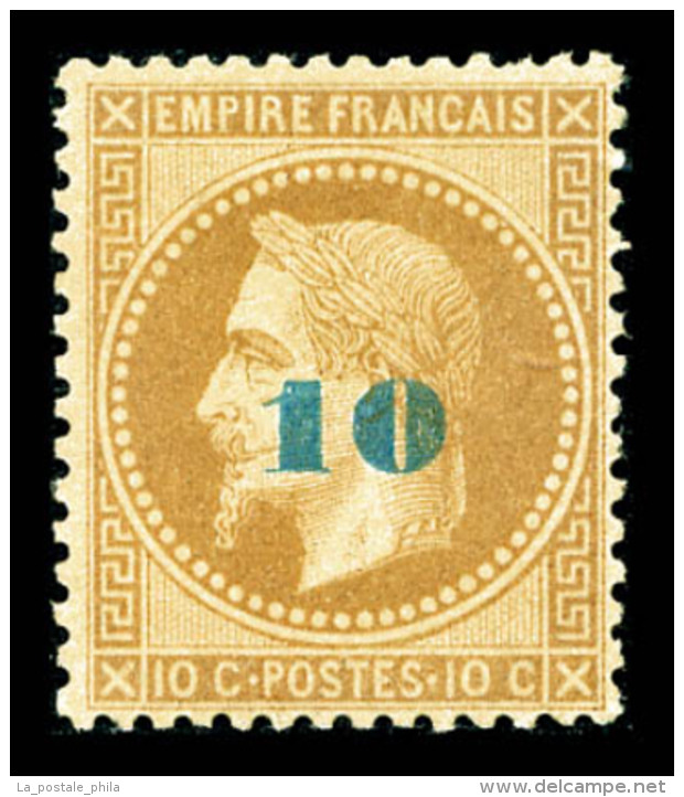 * N°34a, Non émis, 10c Sur 10c Bistre Surcharge Bleu-pâle, Bon Centrage, TTB (signé... - 1871-1875 Ceres