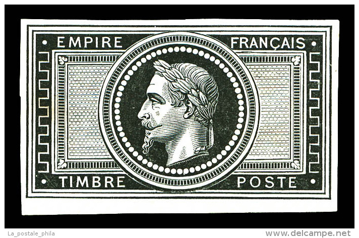 (*) N°33, 5 Francs, épreuve Terminée Sans La Valeur En Noir Sur Chine, Rare Et Superbe... - 1863-1870 Napoleon III With Laurels