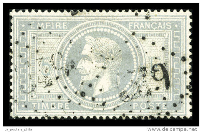 O N°33A, Empire, 5F Violet Gris Avec 5 Et F En Bleu, TB (signé Brun/certificat)   Qualité: O  ... - 1863-1870 Napoléon III Lauré