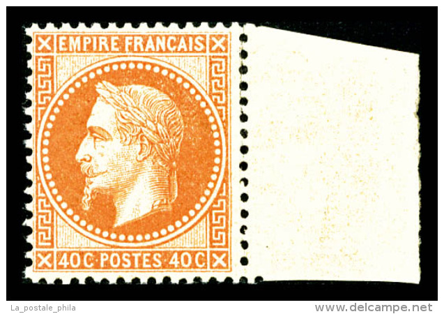 ** N°31, 40c Orange Bdf Latéral, Fraîcheur Postale, SUP (certificat)   Qualité: ** - 1863-1870 Napoleon III With Laurels