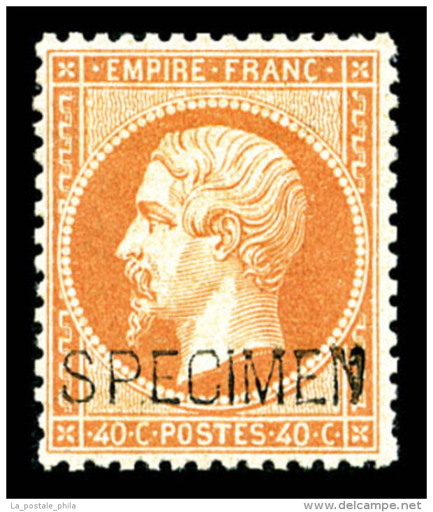 ** N°23d, 40c Orange Surchargé 'SPECIMEN', Fraîcheur Postale, TB (signé Calves/certificat) ... - 1862 Napoléon III
