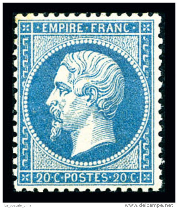 * N°22, 20c Bleu, TTB (signé Scheller)   Qualité: *   Cote: 400 Euros - 1862 Napoléon III