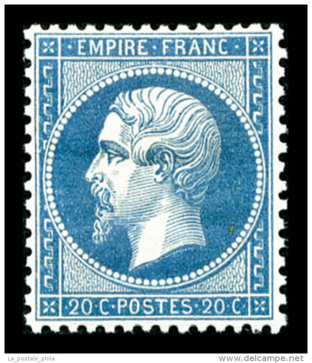 * N°22, 20c Bleu, Bon Centrage, TB   Qualité: *   Cote: 400 Euros - 1862 Napoléon III