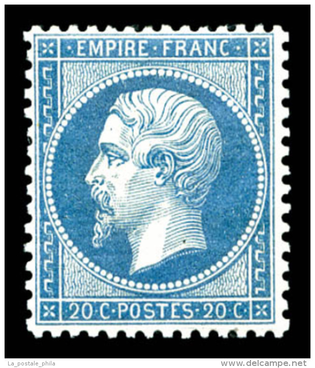 ** N°22, 20c Bleu, Fraîcheur Postale, TTB (certificat)   Qualité: ** - 1862 Napoleon III