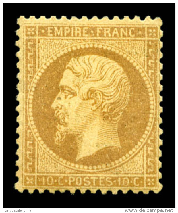 * N°21, 10c Bistre, Frais, TTB (certificat)   Qualité: *   Cote: 2200 Euros - 1862 Napoléon III