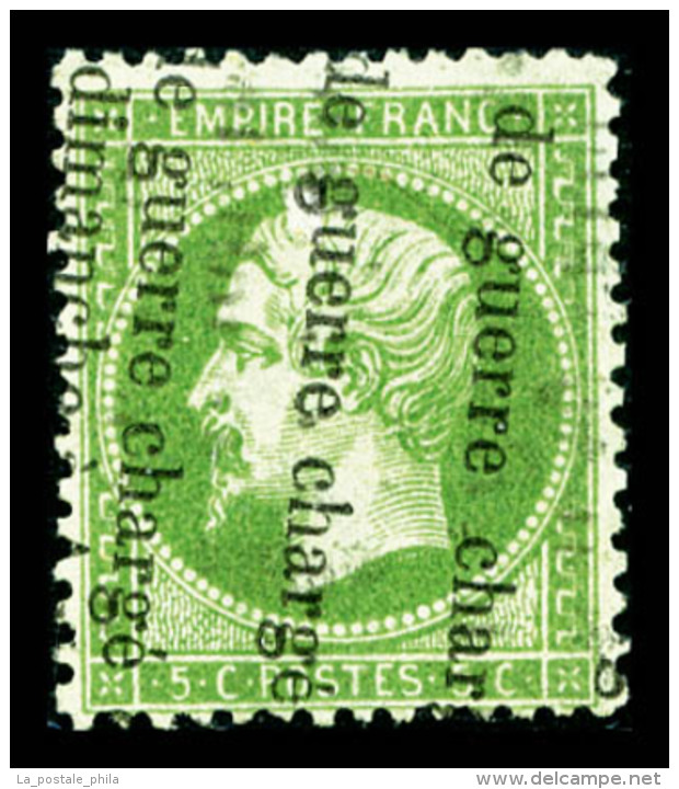 O N°20, 5c Vert Obl Typographique Des Journaux, TB (signé Scheller)   Qualité: O   Cote: 290... - 1862 Napoléon III